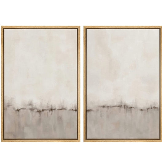 Abstract Neutral Set of Framed Canvas