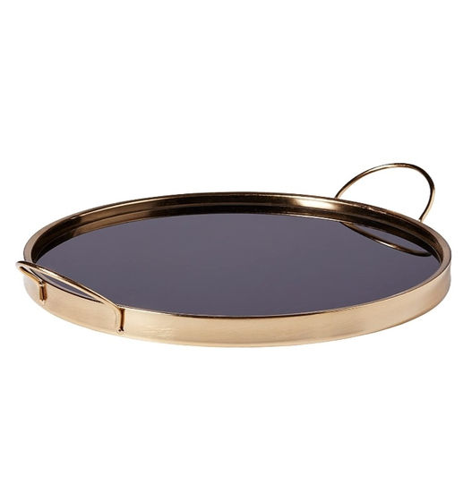Smoked Glass Gold Tray