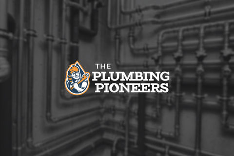 The Plumbing Pioneers logo over an image of pipes