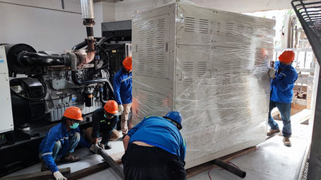 Industrial stationary diesel generator installation