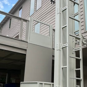 Residential Vertical Platform Lift installed at a home on Sullivans Island, SC for safe accessibility.