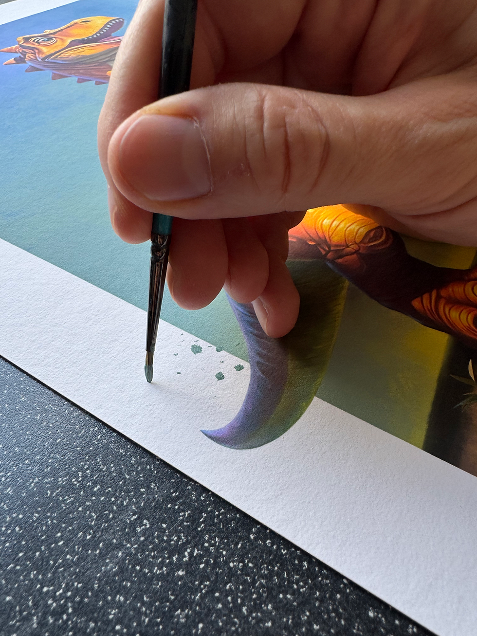 Thumbnail: Jurassic Pet , hand finished print 1 of 3
