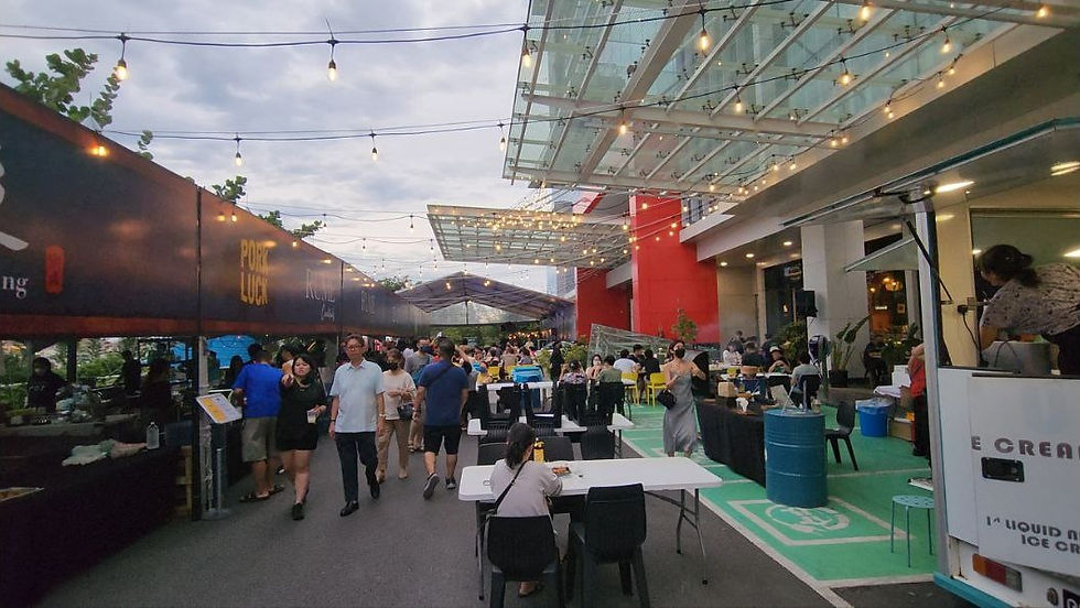 Crowd enjoying Octoberfest at La Promenade Mall