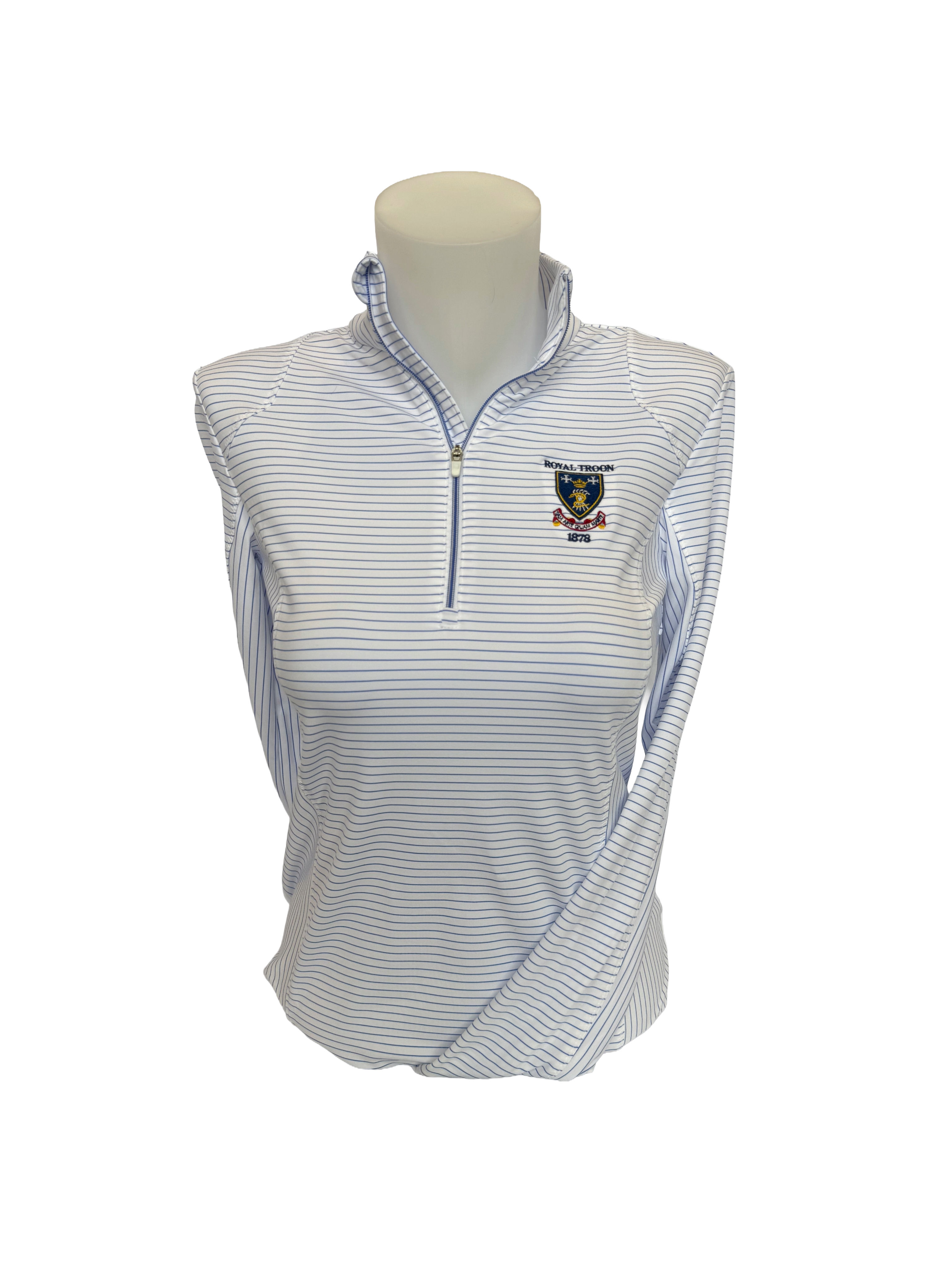 Zero Restriction Renae Zip Mock -White/Neptune