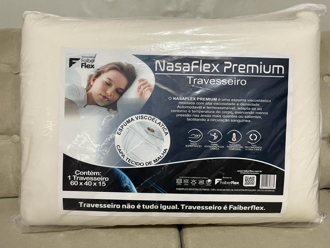 Travesseiro Nasa Viscoelástico Premium Malha