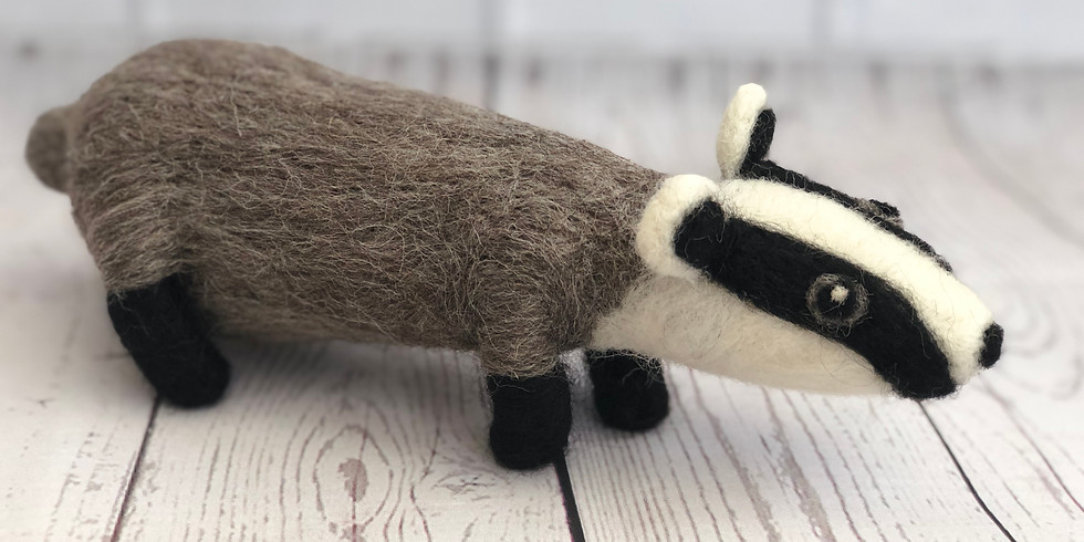 Needle felting badger workshop at The Core