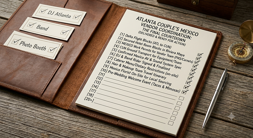 The Atlanta Couple's Destination Wedding Vendor Checklist for Mexico