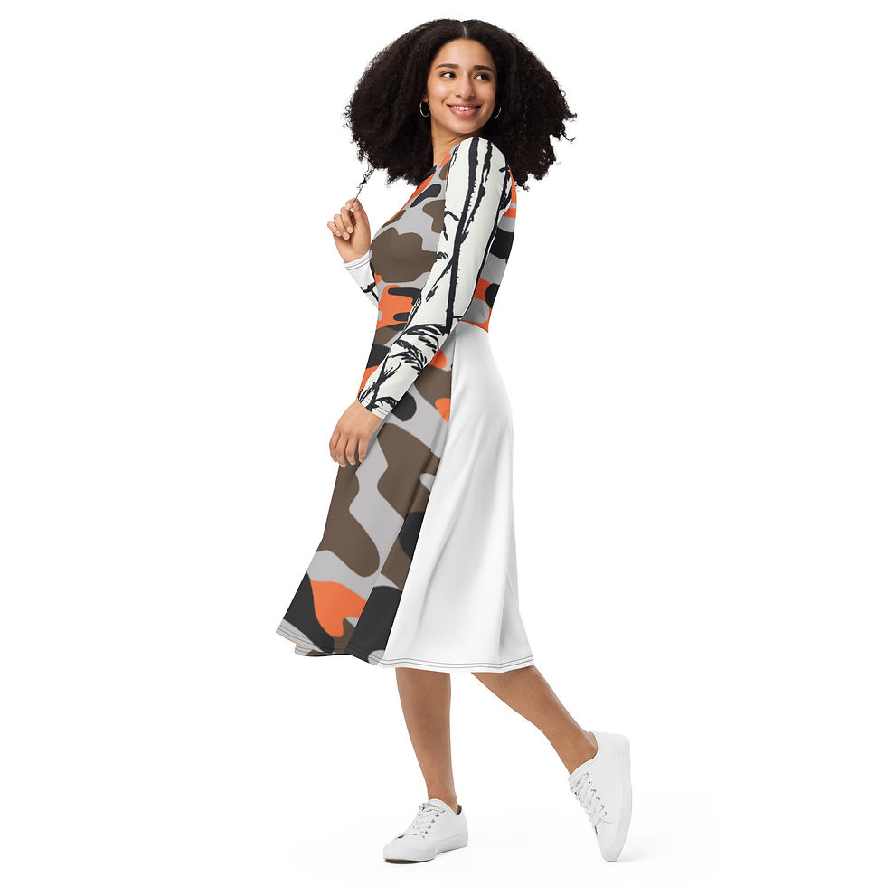 Thumbnail: Camo Long Sleeve Midi Dress