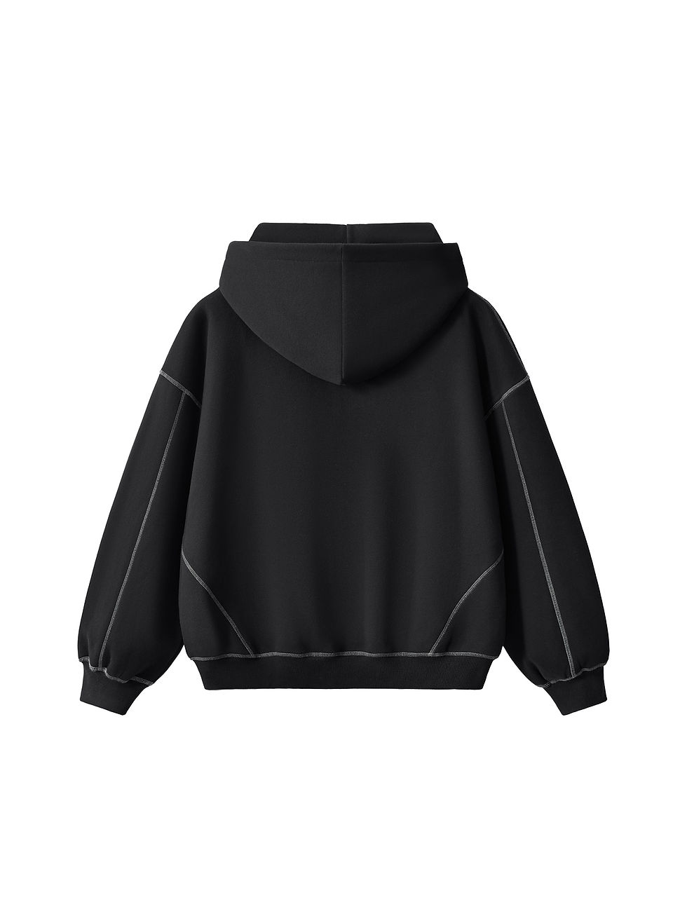 Thumbnail: Dbysal Contrast-Stitched Boxy Fleece Zip Hoodie