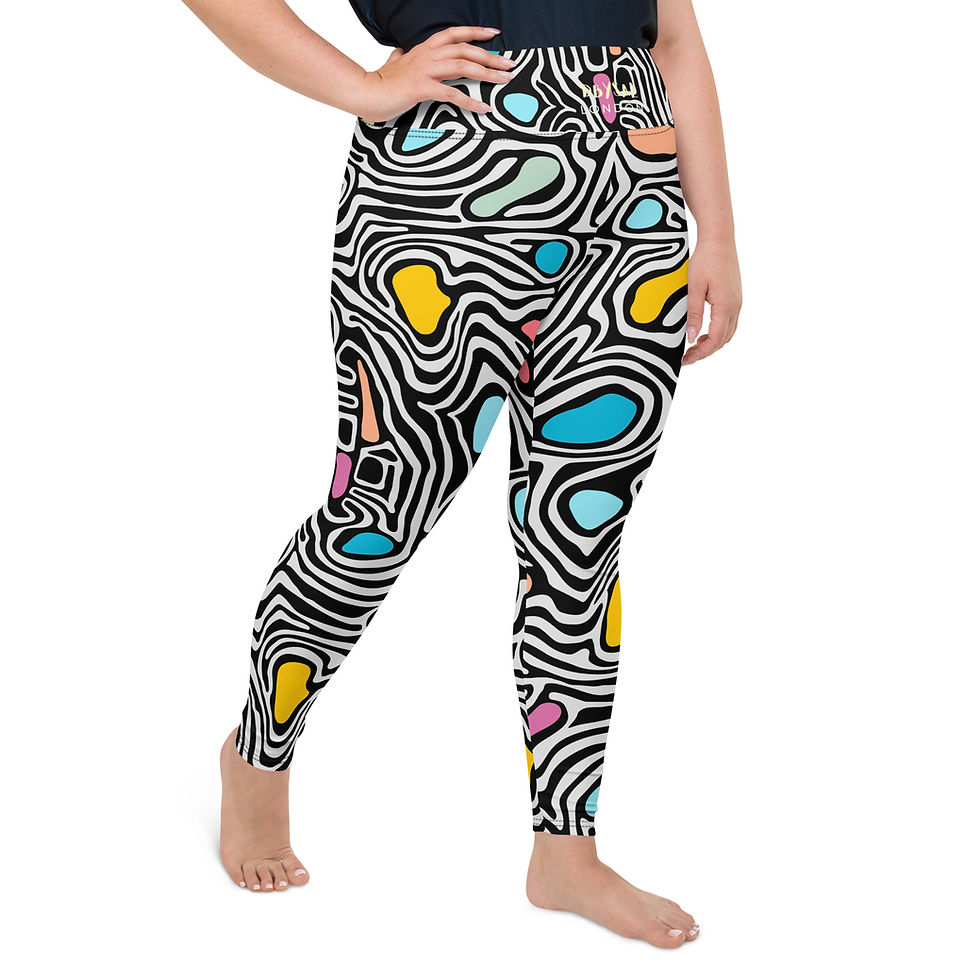 Thumbnail: Colored Swirls - Curvilínea Leggings (Plus) by Dbysal