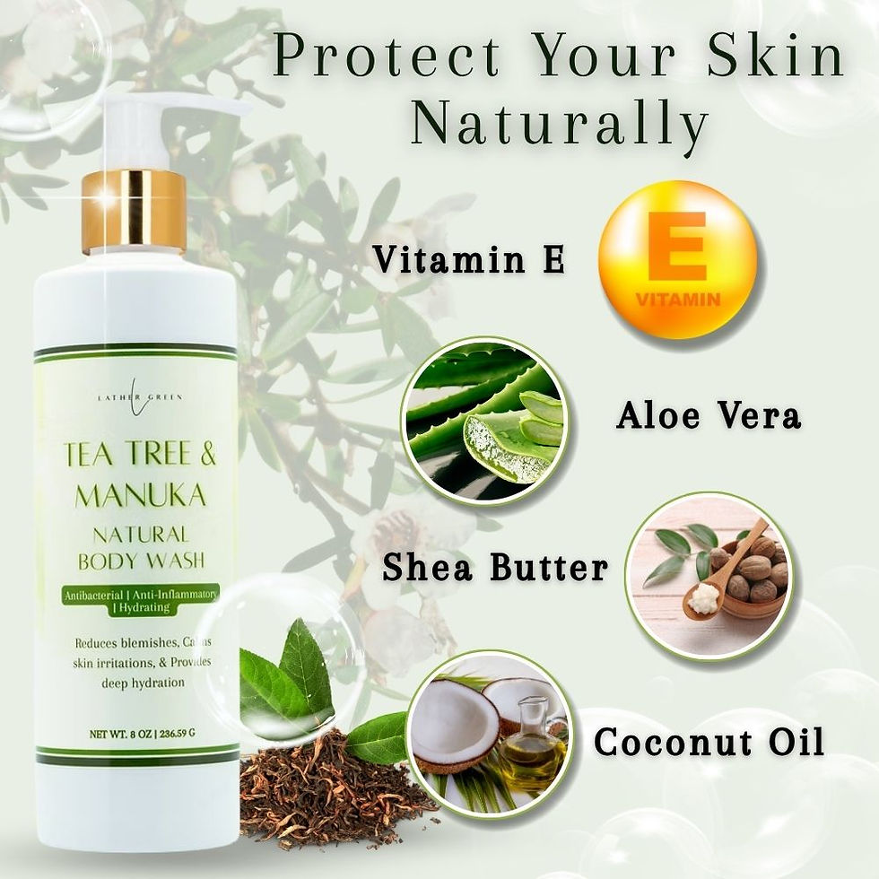 Miniatura: Gel de baño natural con árbol de té y manuka