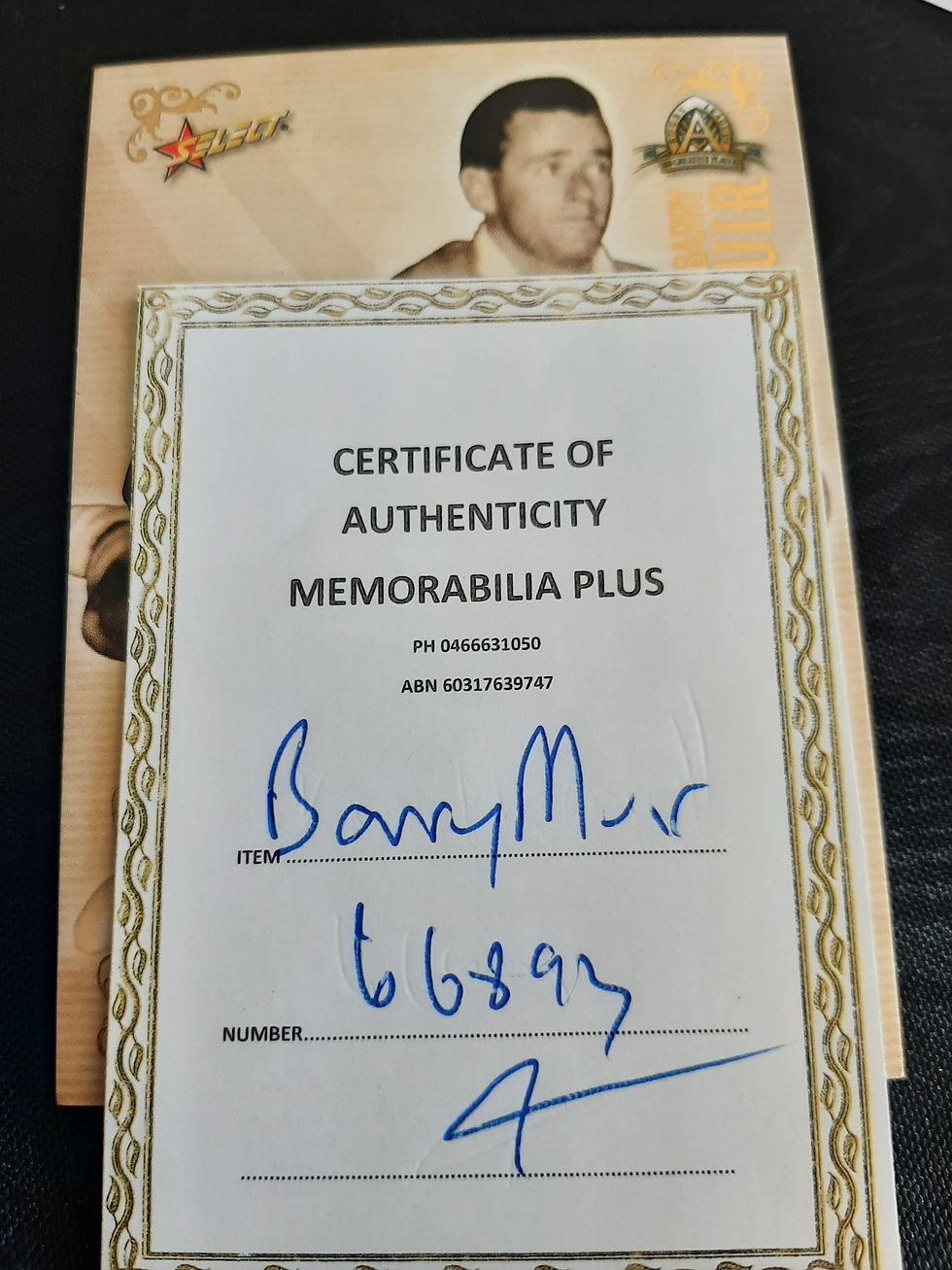 Thumbnail: Barry Muir Hand Signed Centenary of Rugby League Top 100 Players Card COA