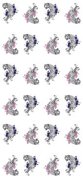 Tiger with Flowers registered print simulation by Ayelet Birman