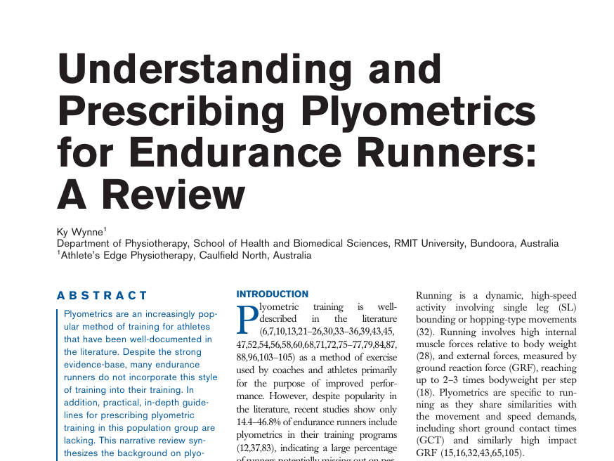 Plyometrics for Endurance Runners [Newly Published Research]