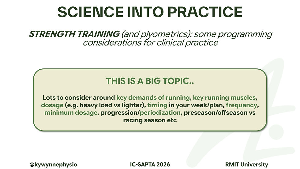 Figure 18. Strength training in runners - considerations.