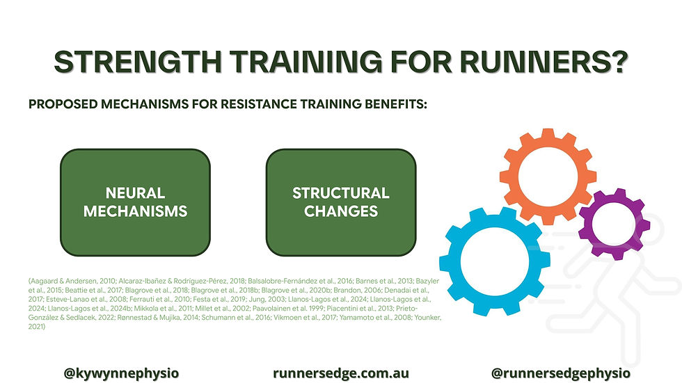 Figure 17. Mechanisms for strength training in endurance runners.