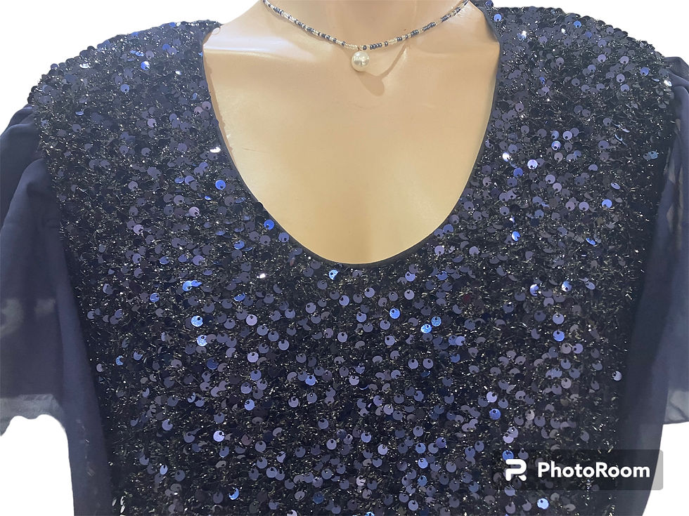 Thumbnail: Selena Navy High Low gown 