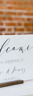 Welcome sign at a wedding