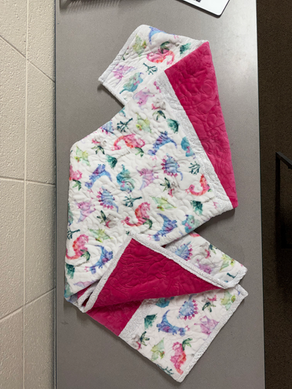 #63 - Pink and Sparkle Dinosaur Quilt
