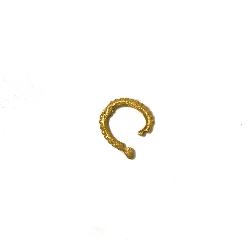 Thumbnail: yellow gold granulated oval charm holder