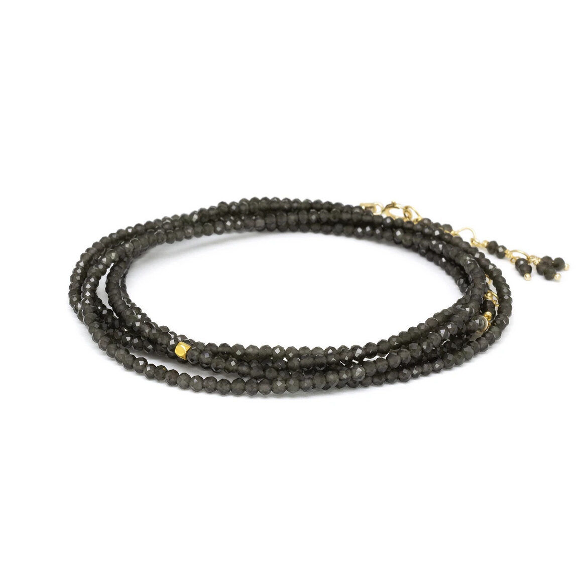 obsidian wrap bracelet, 34"
