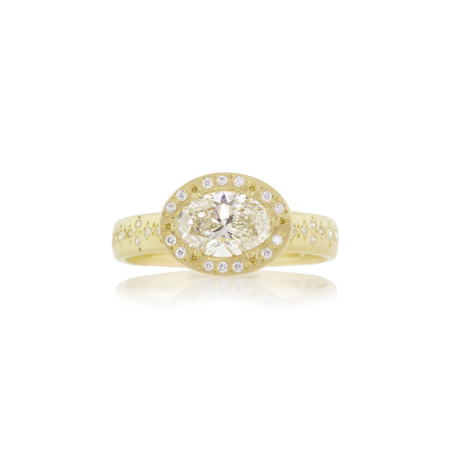 yellow gold and diamond "horizon" ring