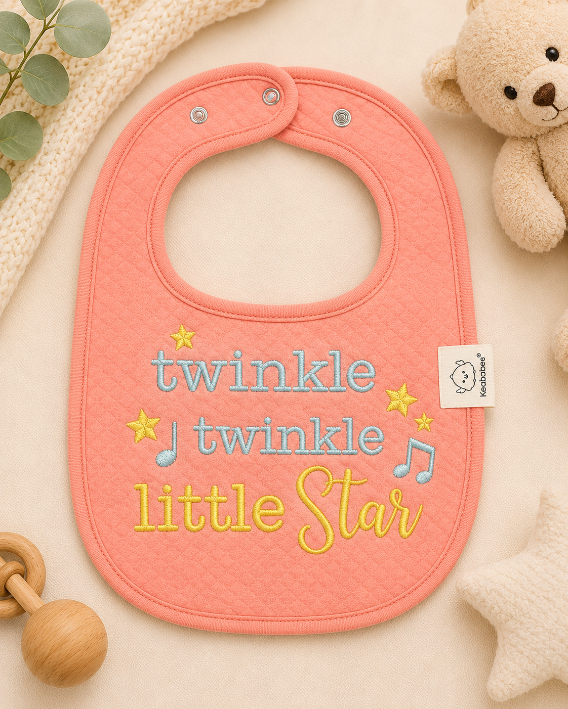 Nursery Rhyme Embroidered Cotton Bibs