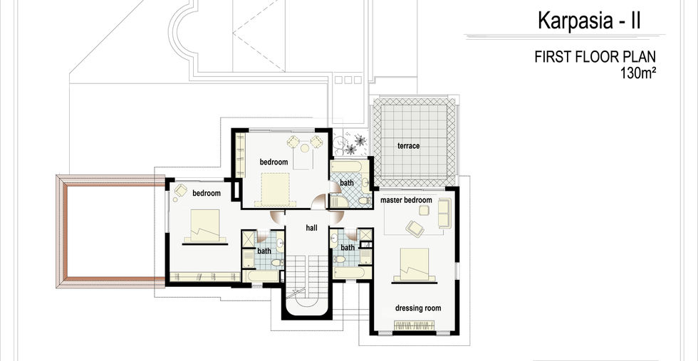 First Floor plan. Villa by the Sea, North Cyprus — where architecture meets calm.