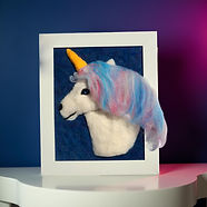 Felted 3D Unicorn Wall Art