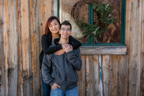 Engagement announcement during winter