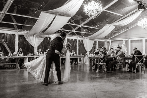 black and white wedding photos of first dance