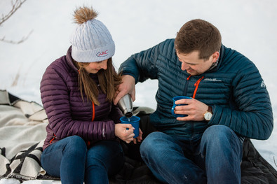 Props for winter engagement photos