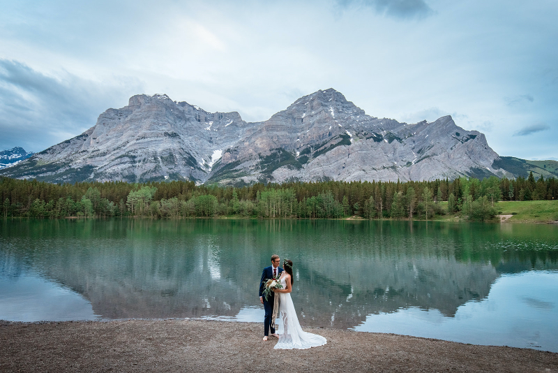 Anniversary session in the rocky mountains, bride and groom mountain photos