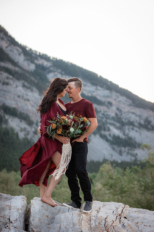 Bride and groom photos in crowsnest pass
