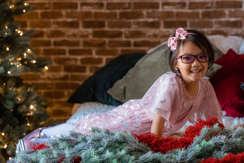 solo shots of children during Christmas minis