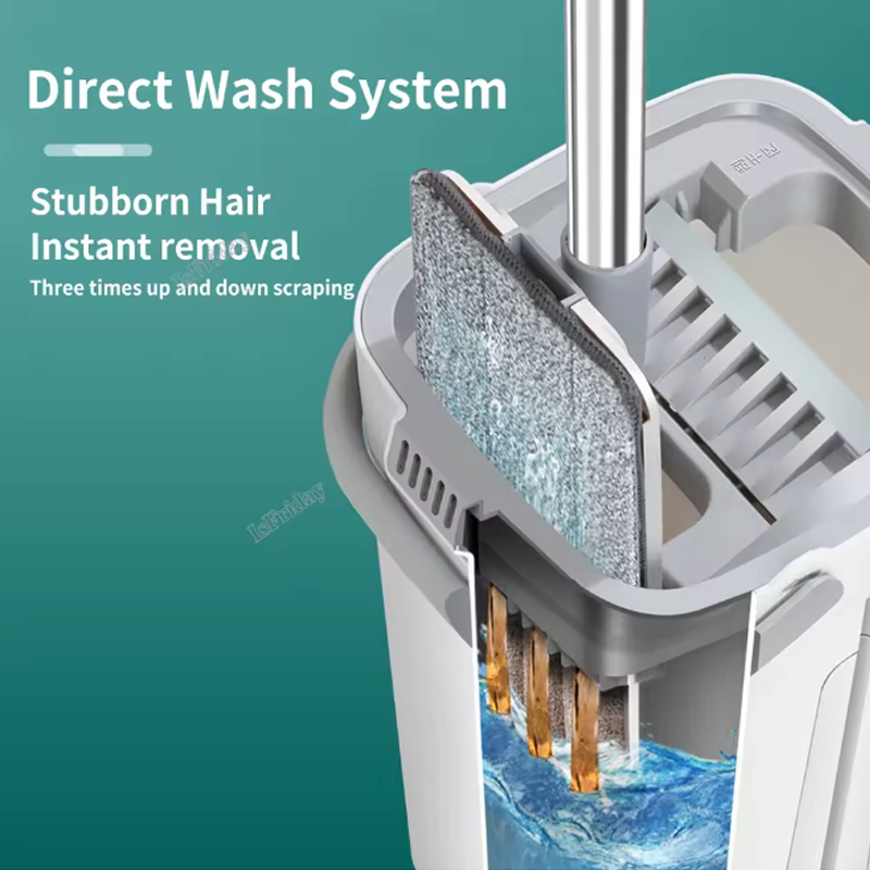 Miniatura: Mops with Bucket Thickened mop Clear Water Separation Lazy No Hand-Washing Squee