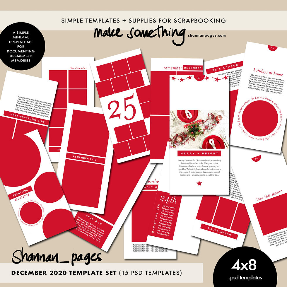 December/Christmas Templates (15 4x8 layered psd templates)