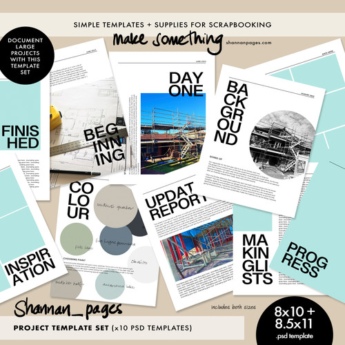 Project Template Set (x10 PSD Templates in 8x10 and Letter Size ...