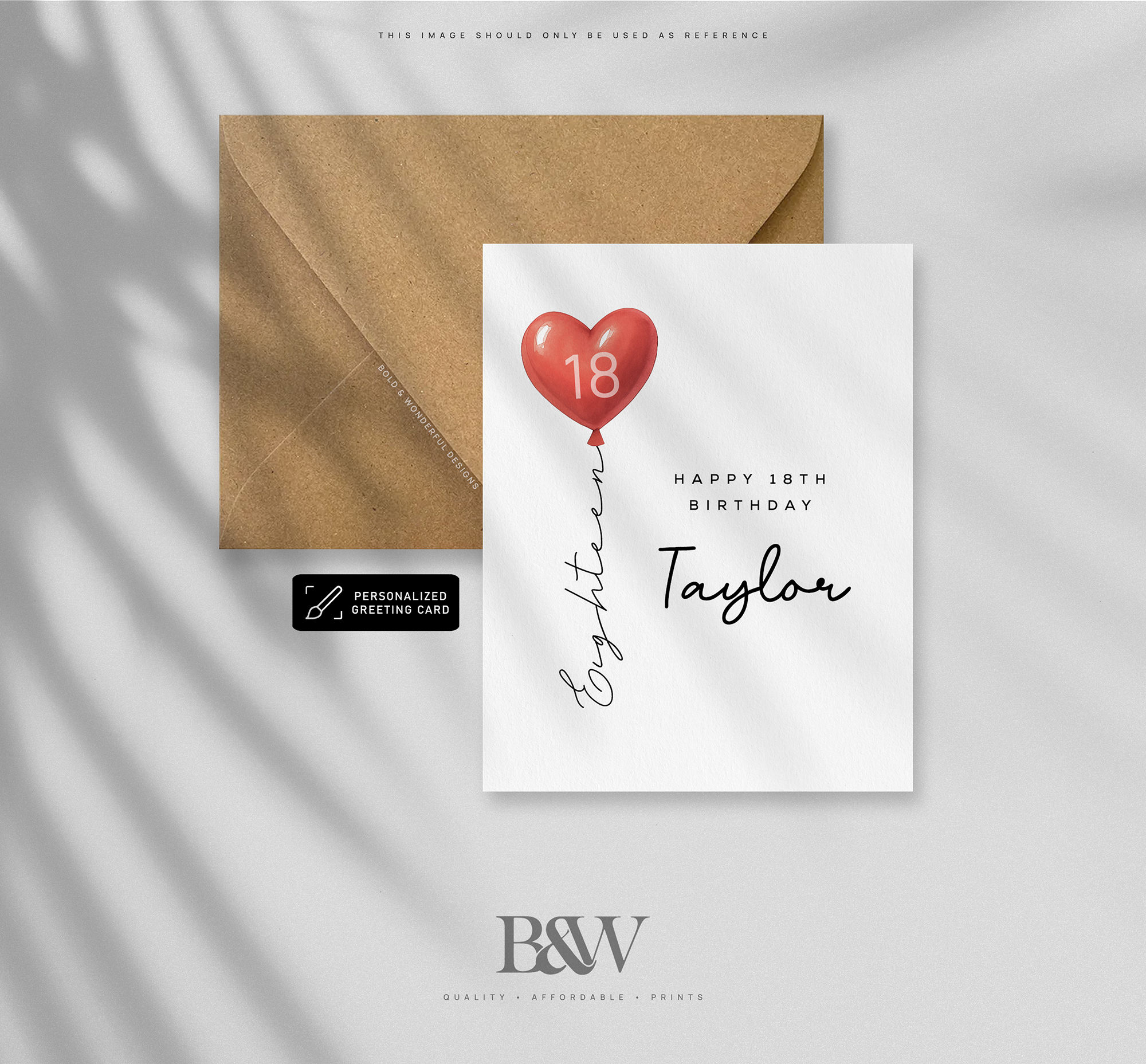 Heart Balloon 18th Birthday Card
