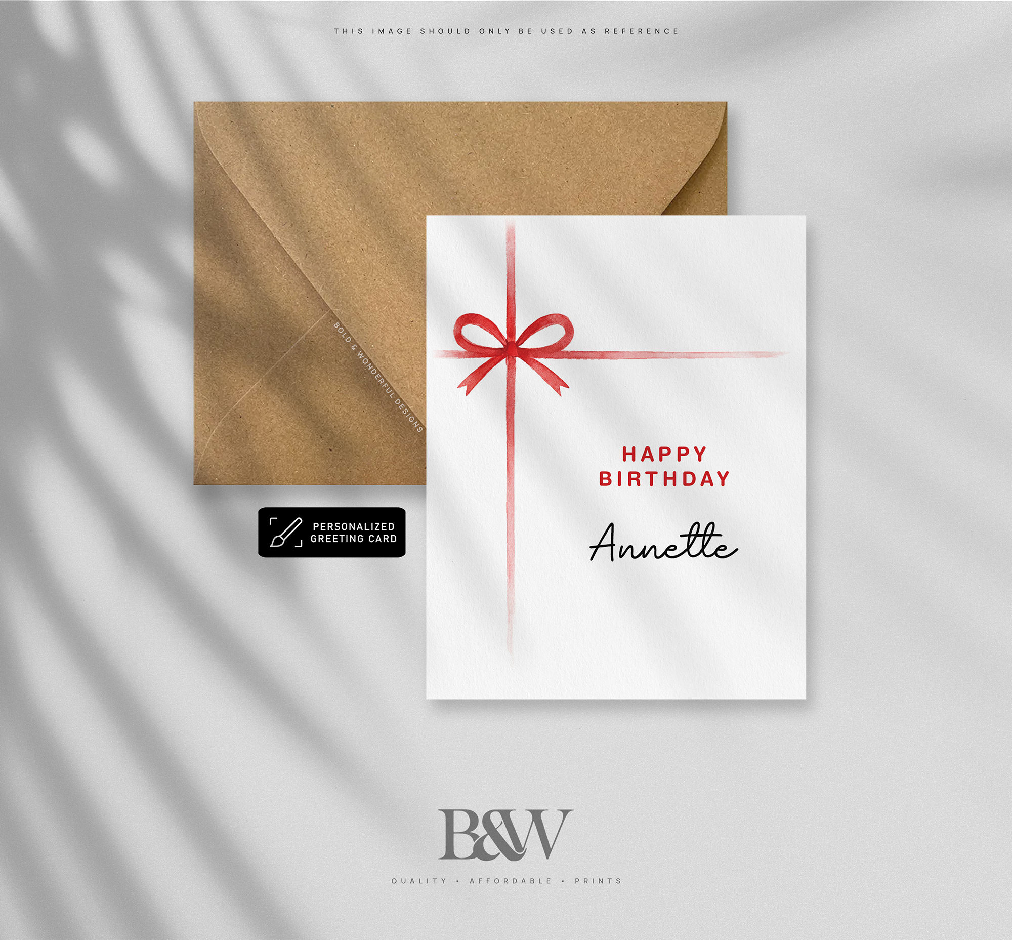 Red Ribbon Birthday Card