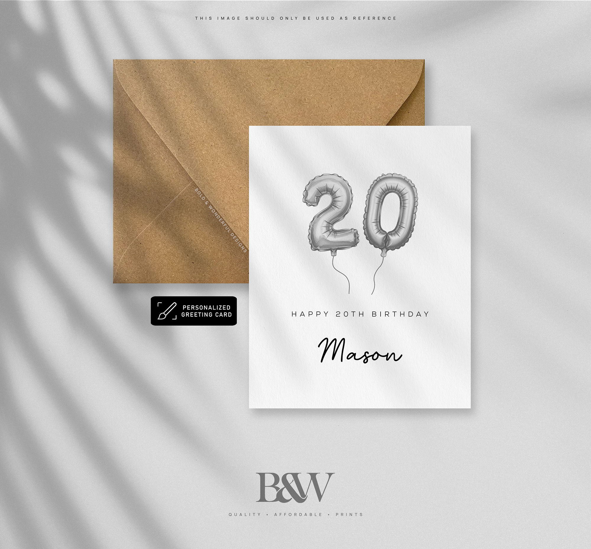 20th Birthday Balloon Card