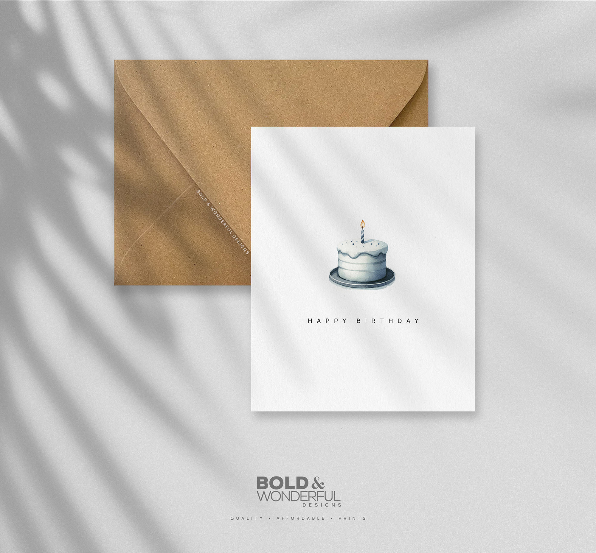 Single Candle Birthday Cake Card