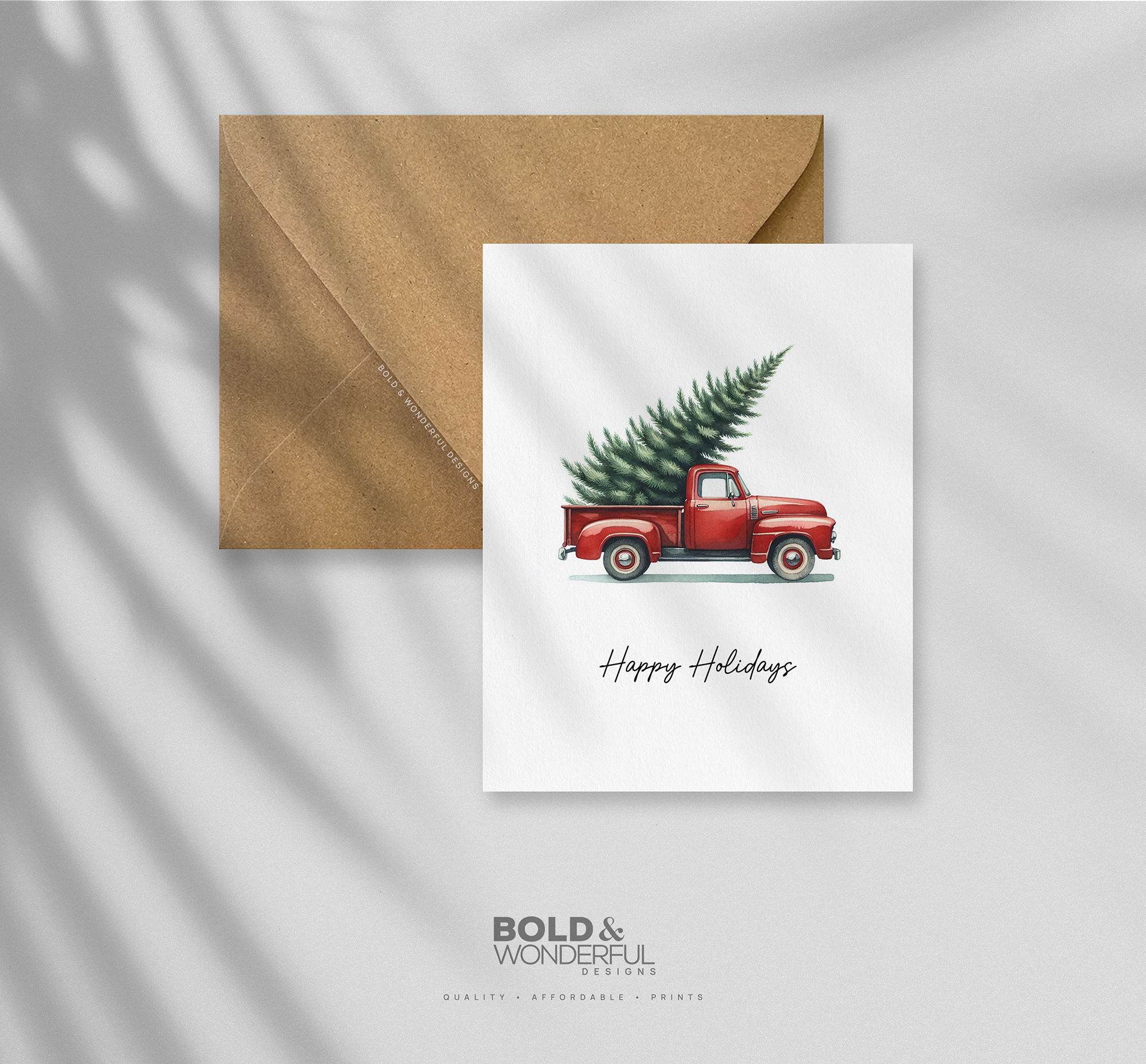 Happy Holidays Red Truck