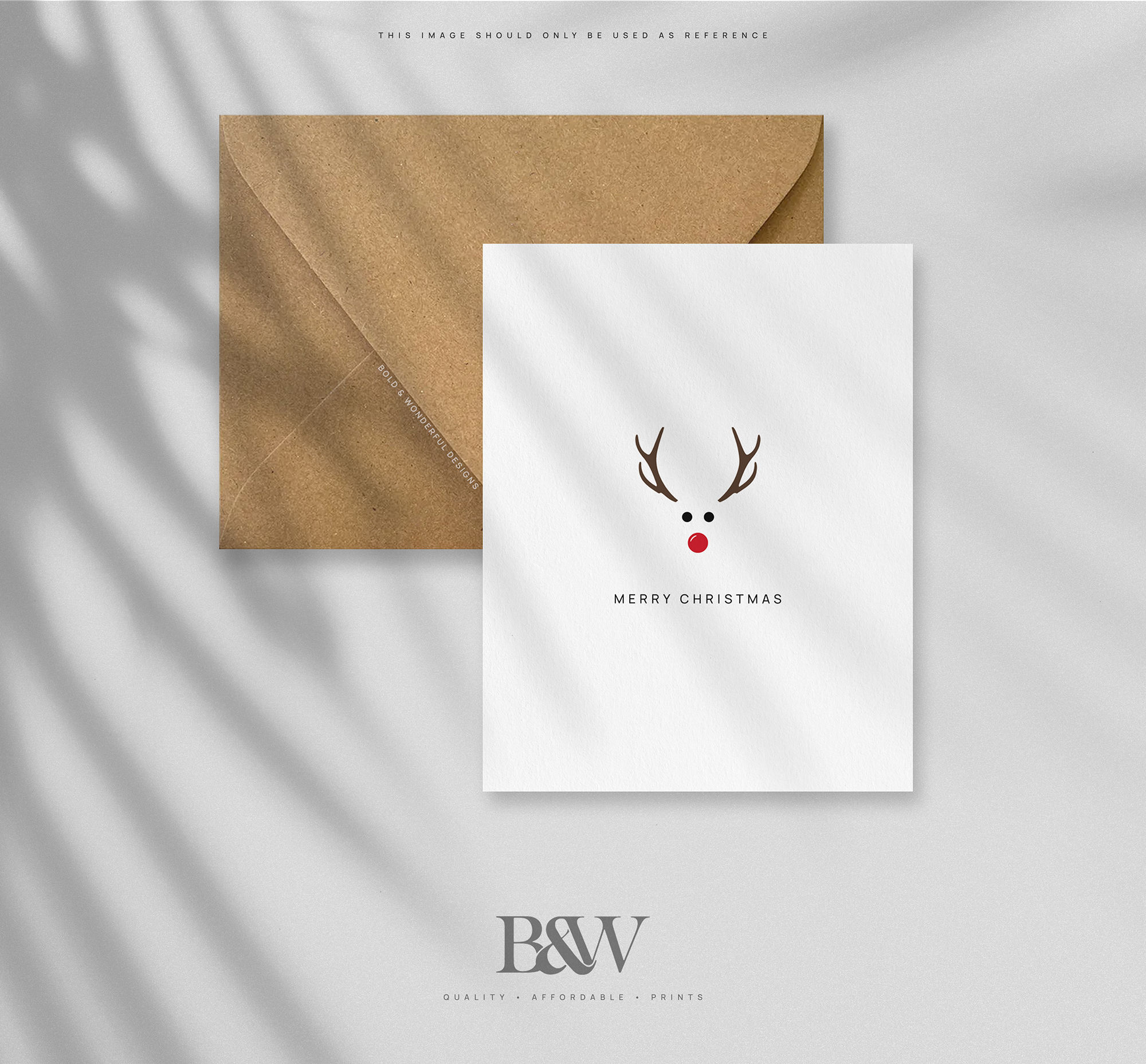 Snowy Reindeer Christmas Card