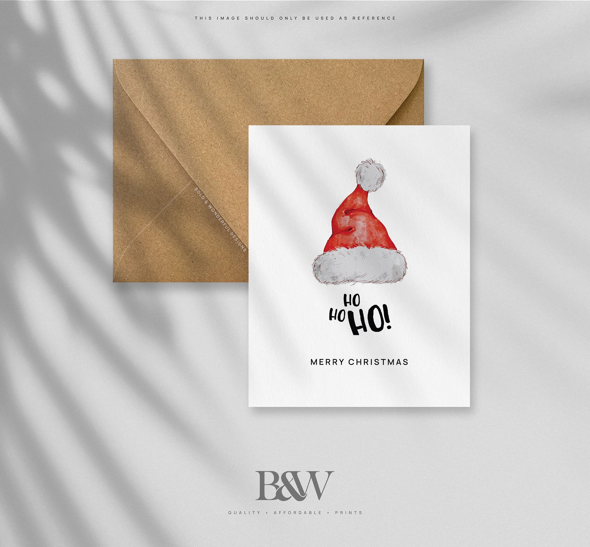 Ho Ho Ho Santa Hat Christmas card