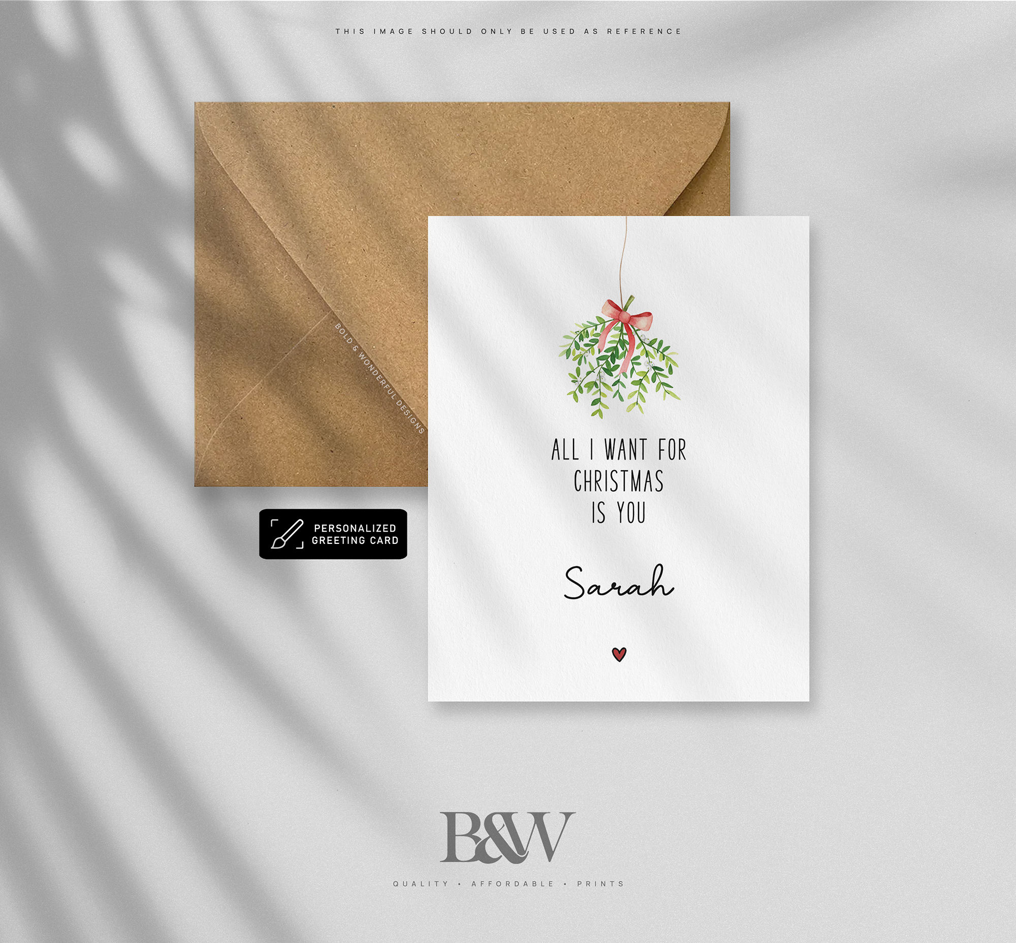 Mistle Toe Holiday Card