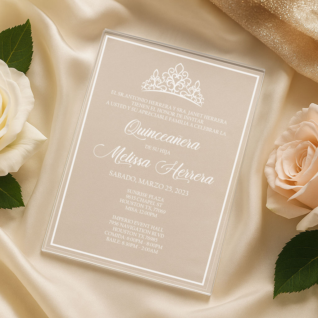 Quinceañera Crown Invitation