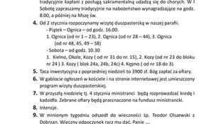 Ogłoszenia duszpasterskie na Niedzielę Świętej Rodziny (28.12.2025)