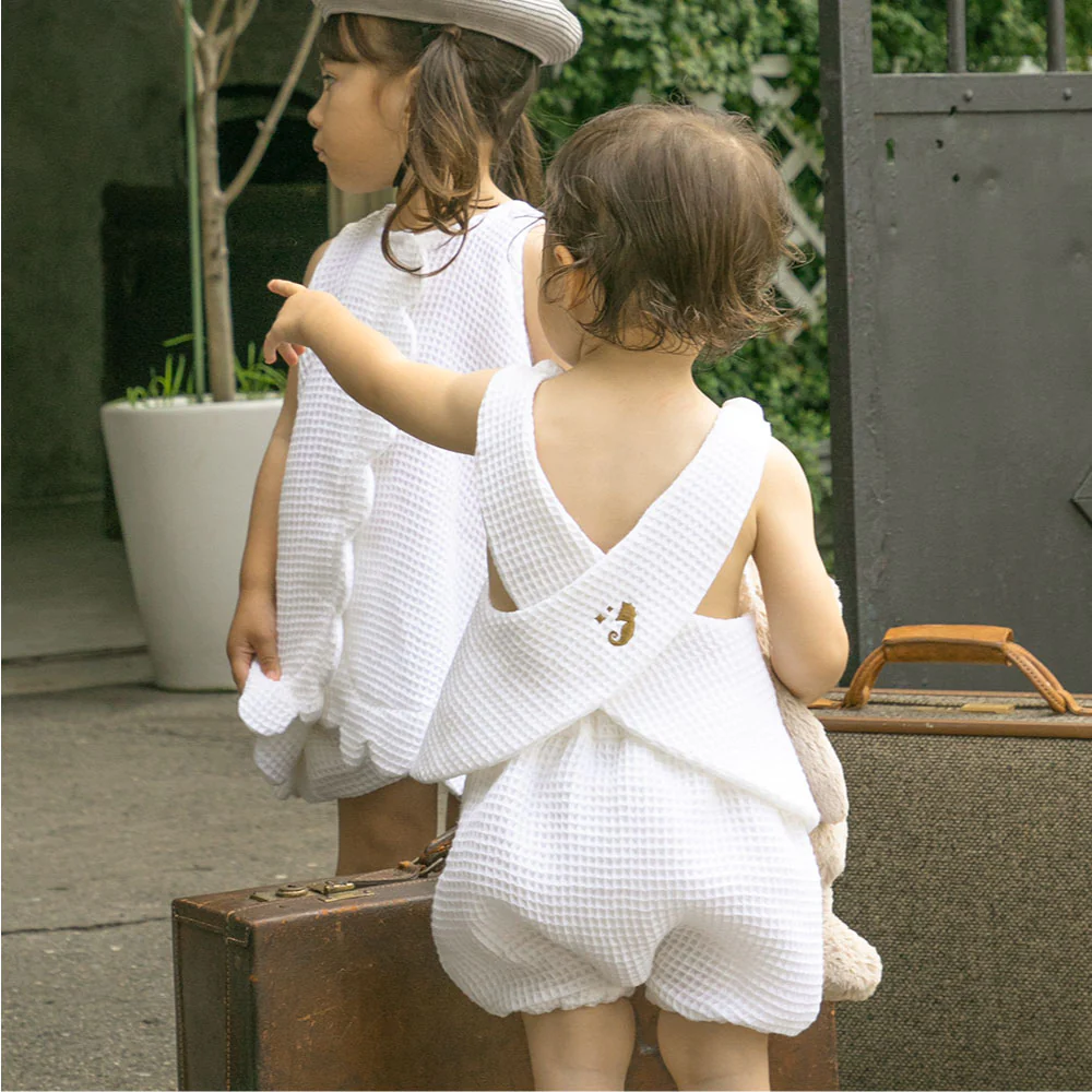 Waffle Back Cross Tops & Bloomer