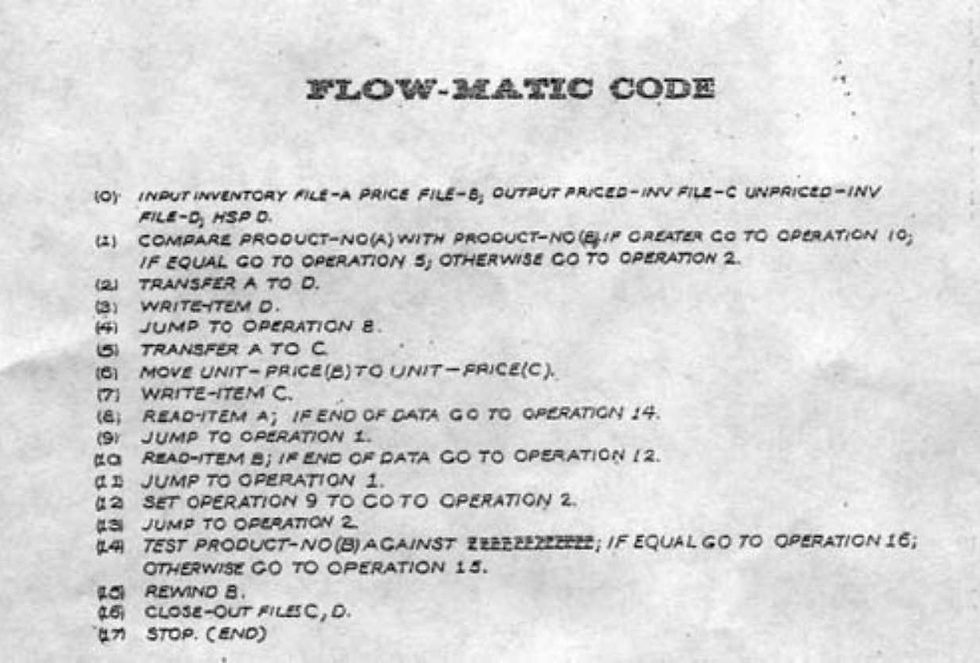 FLOW-MATIC code
